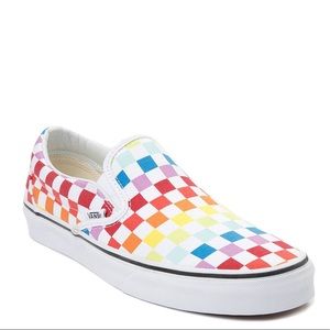 Vans Checkerboard Rainbow Slip‑On
